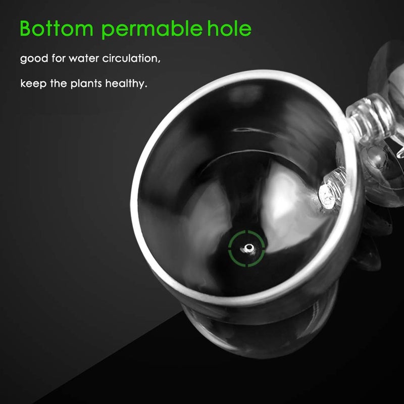 capetsma 2X Crystal Glass Aquatic Plant Pot, Planter, Red Shrimp Live Plants Fish Tank Holder with 4X Suction Cups for Aquarium Aquascape Decorationâ€¦ - Image 4
